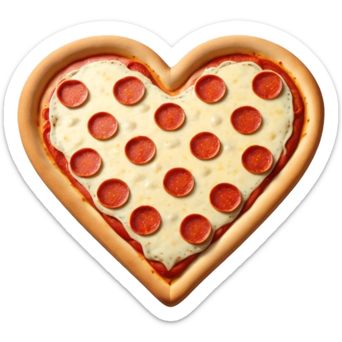 Pizza con forma de corazón  sticker