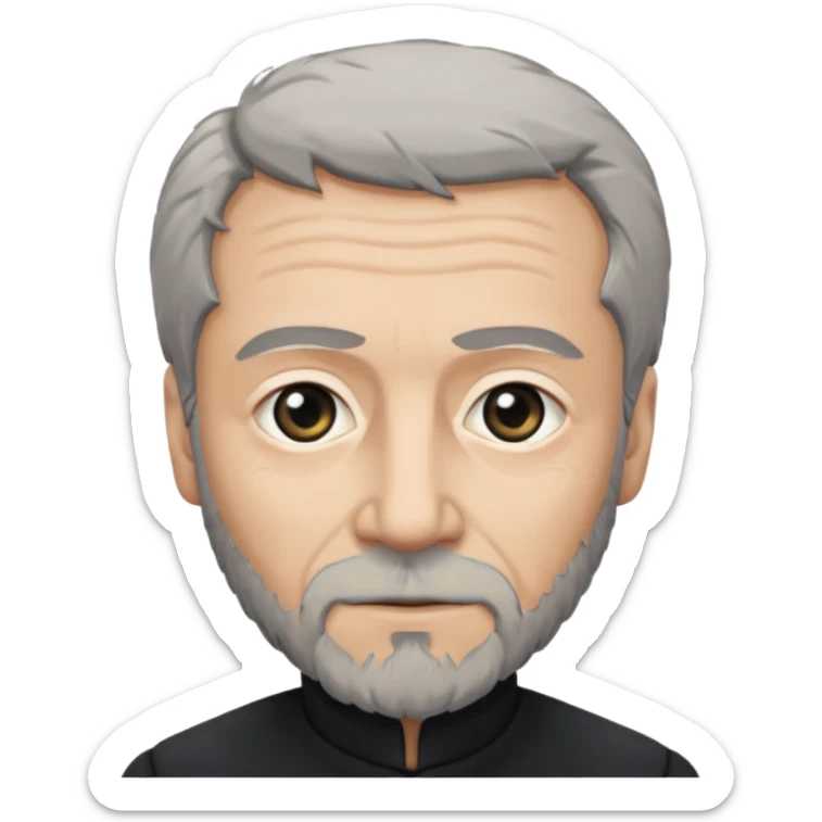 Jean Valjean From Les Miserables with light skin, gray eyes, Gray Hair, black outfit sticker