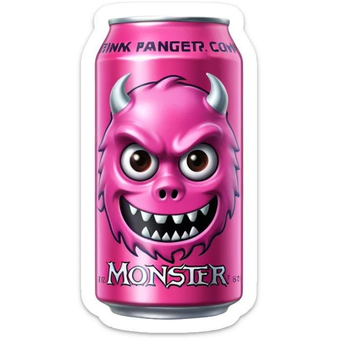 Pink monster energy drink with the logo of original monster company energy drink do not add the face in it just normal monster can  sticker
