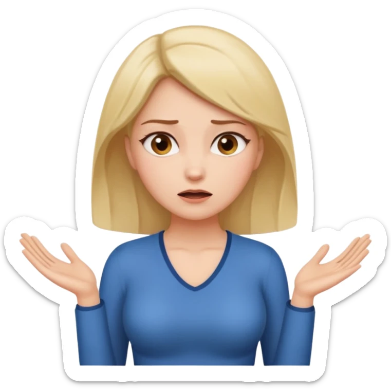 I want the information woman emoji but with the pleading emoji for the face sticker