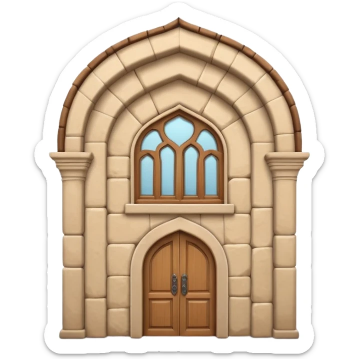 3D Apple-style emoji of a full traditional Turkish han building, showing the entire stone structure with arches, wooden doors, and windows. Rounded, glossy, smooth, soft shadows, white background.








 sticker