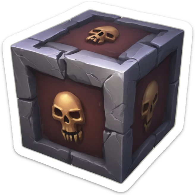  Horadric Cube or Skull of Diablo, or symbols representing key aspects of the game's lore and gameplay. sticker
