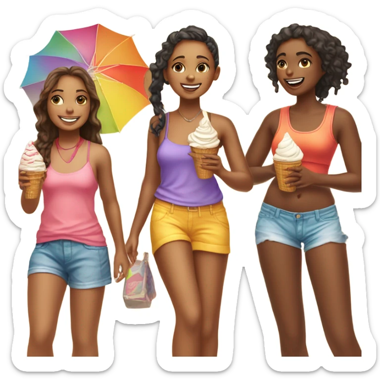 Girls in the summer  sticker
