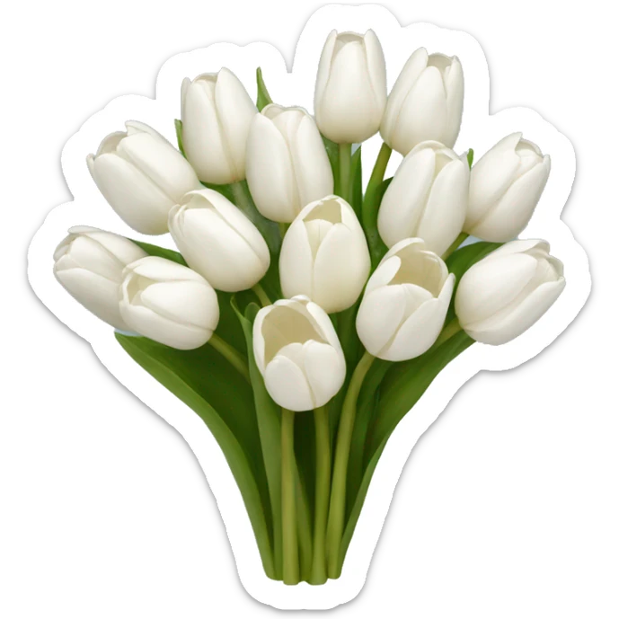 white tulip bouquet  sticker