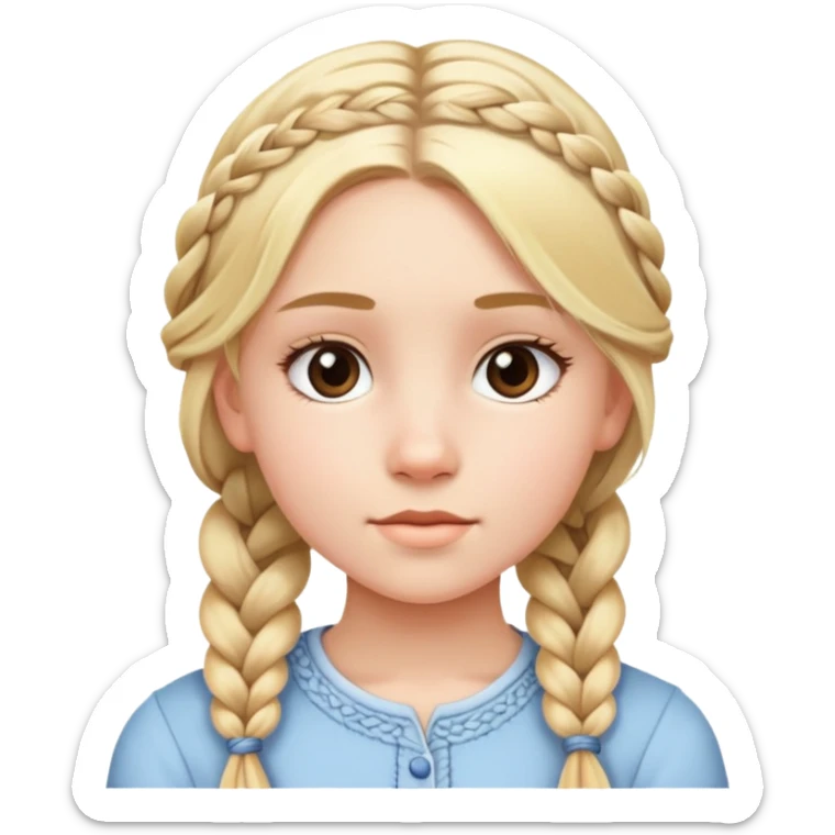 "- Nữ - 15 tuổi - Da trắng - Tóc vàng tết lọn nhỏ - Mặt thanh tú" sticker