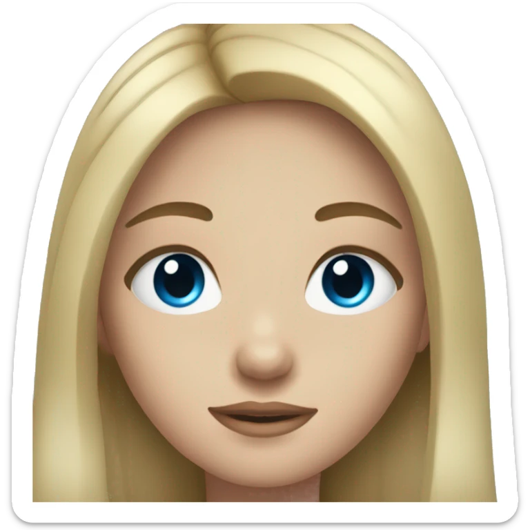 Girl with black long hair and blue eyes sticker