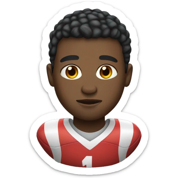 black man with short hair and skin fade in football shirt sticker