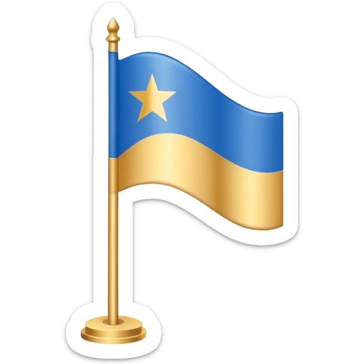 Make a golden and blue colour of flag and add a T letter in middle , makes like a country flag and made shiby sticker