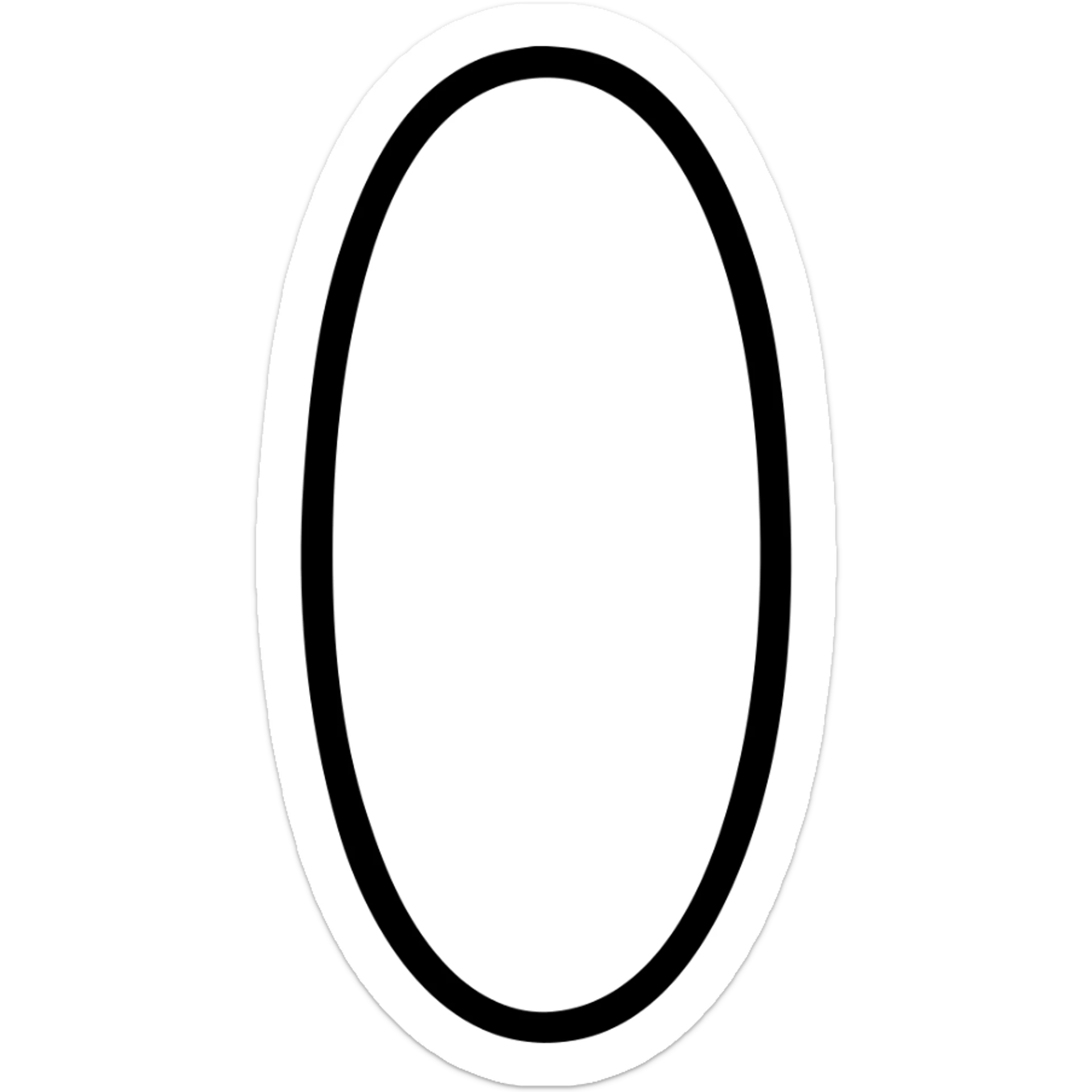 Align the border of the oval to be perfectly straight and symmetrical, maintaining the white color of the border and the black background. sticker
