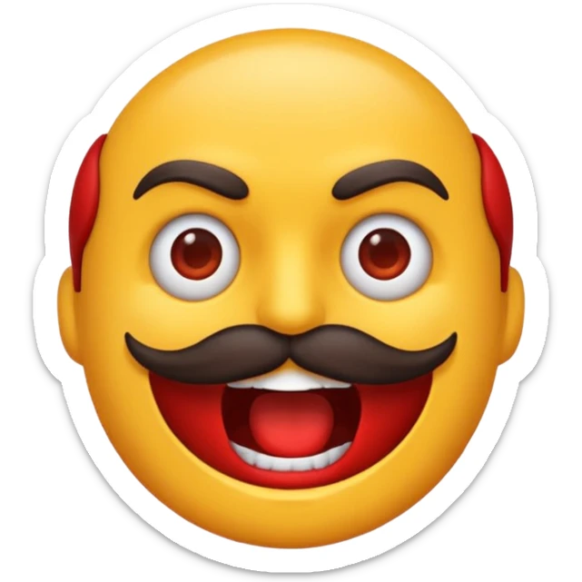 crea una imagen con un emoji Furioso sin bigote sticker