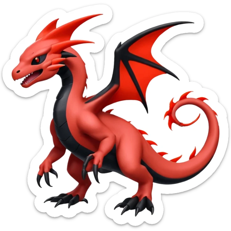 Yveltal-Lugia-Salandit-Fakémon-hybrid-creature (full body)  sticker