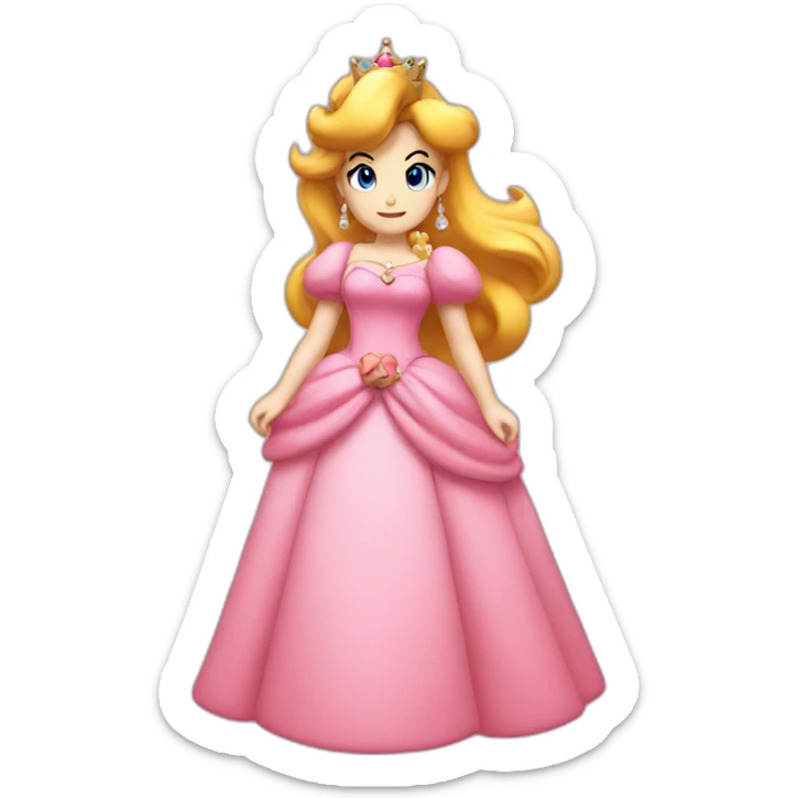 Mario wearing the dress of princes peach sticker