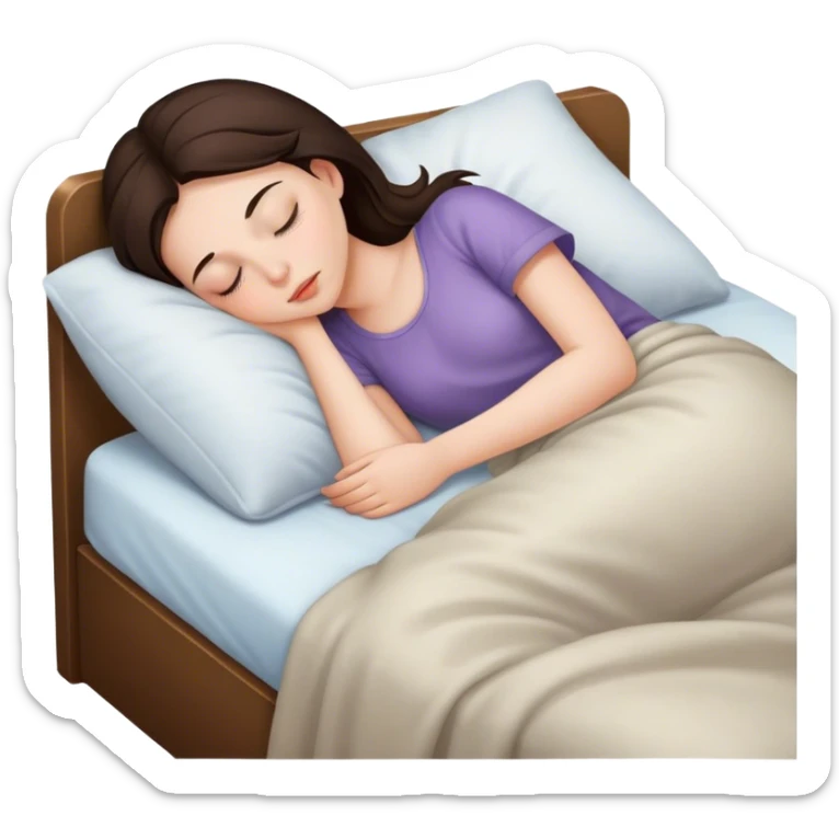 brunette girl sleeping sticker