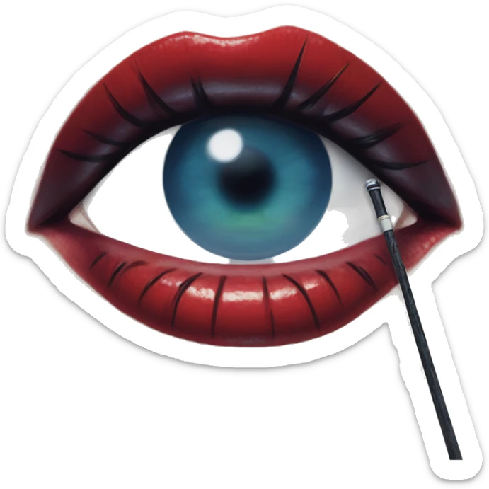 Golfing in Harley Quinn style, oil paint, mysterious eyes, intricate lips, masterpiece portrait, odd perspective, beautiful, desirable, logical sticker