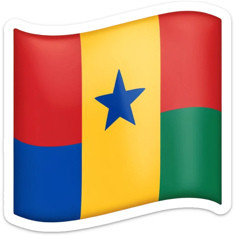 Kabylie flag emoji with blue, yellow, green tricolor and a prominent red ⵣ (Yaz) symbol in the center, simplified for emoji clarity sticker