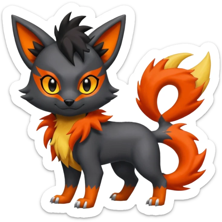 
Houndour-Torracat-Zorua-
Salandit-Fennekin-Fakémon-Digimon-fusion (full body) sticker