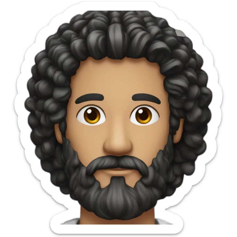 Hombre de tes morena con barba, anteojos de pasta negros y pelo largo sticker