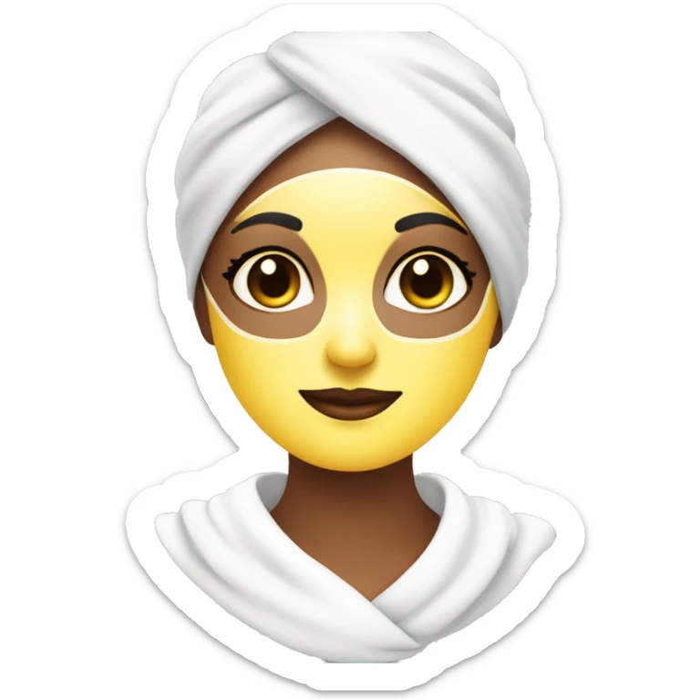 Lady with face mask spa beauty full face relaxing sticker