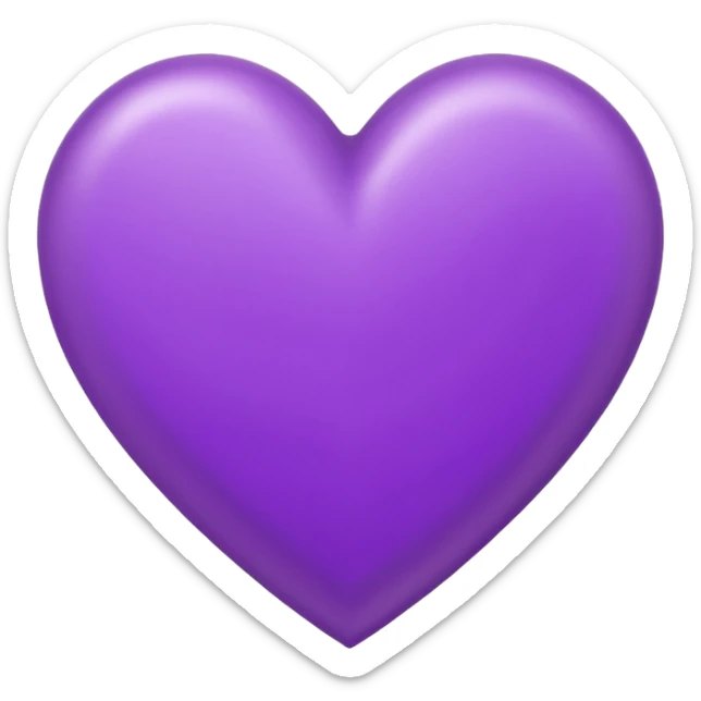 purple heart conour drwan by pencil on sheet of paper sticker