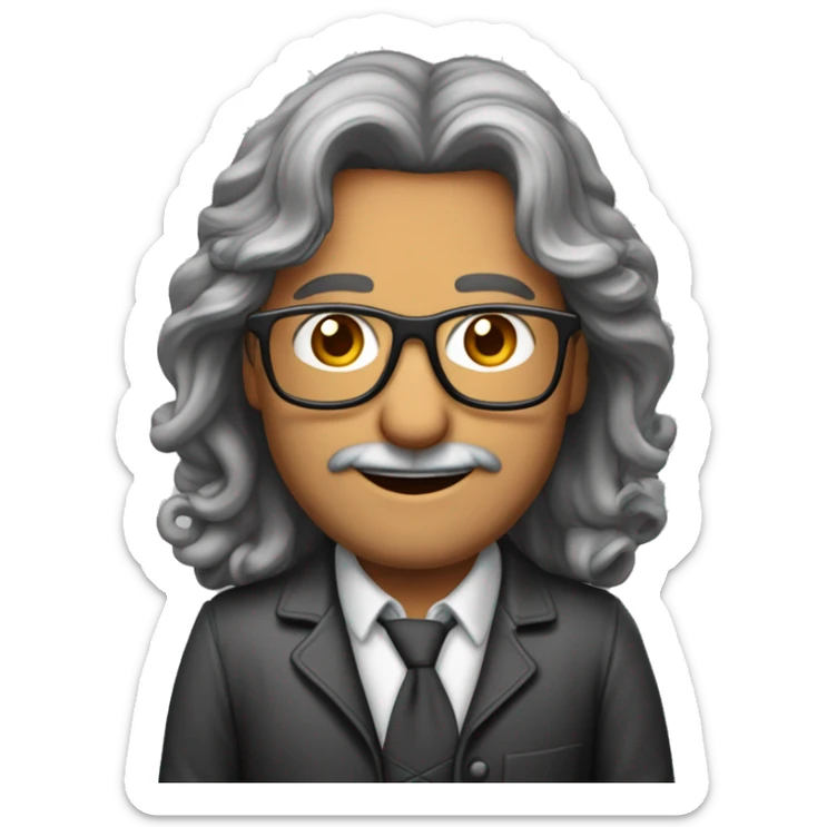 Homme cheveux bruns rasés avec lunettes de vue âgé de 55 ans plutôt souriant et affable  sticker