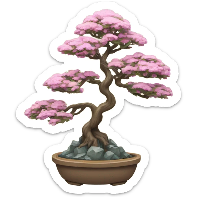 Bonsai tree that’s growing money at the top of a mountain  sticker
