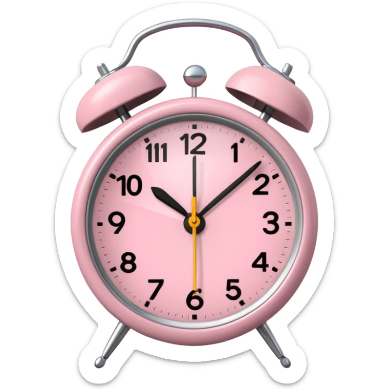 alarm oclock aesthetic and ios.18.1 and to show six in the morning color  light pink no hands clock alarm oclock sticker