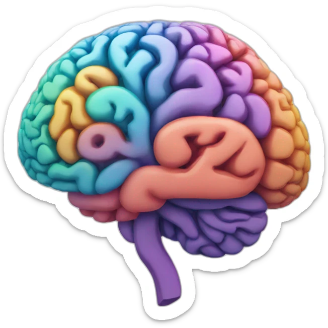 Coloured brain science sticker