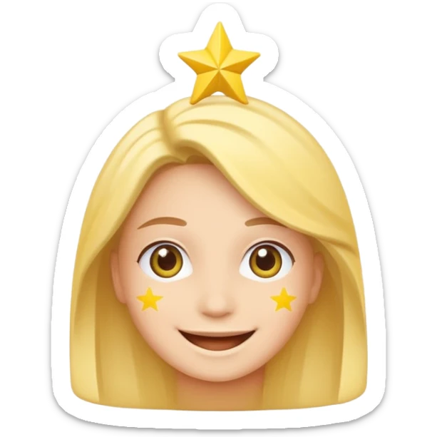 happy smiling face with colors and elements of the European Union flag, blue background with yellow stars, classic emoji style sticker