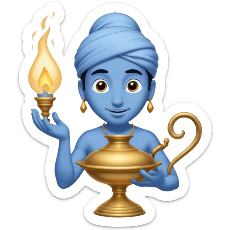 JO HUKUM MERE AAKA ALADDIN JINN EMOJI WHERE JINN COMES FROM IN LAMP sticker