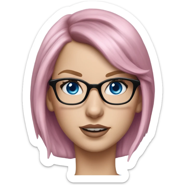 Photo Realistic Taylor Swift blue eyes and glasses with pink hair  sticker
