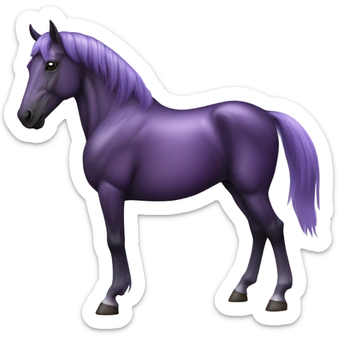 Dark purple horse realism sticker