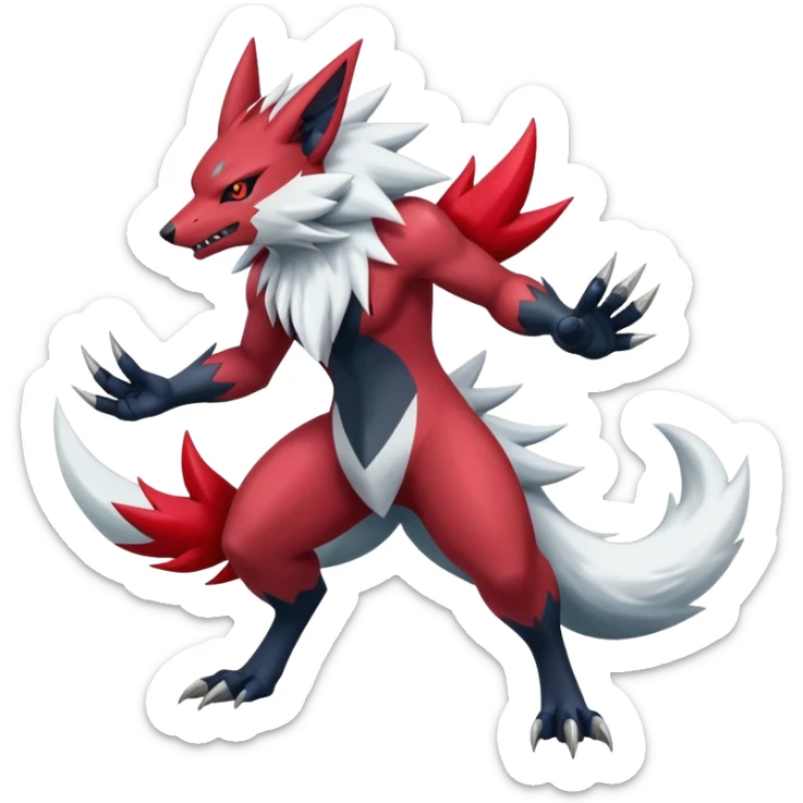 Shiny Epic Handsome Badass Zoroark-Zangoose-Zeraora-hybrid (Full body) sticker