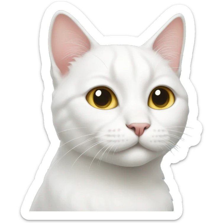 White cat sticker