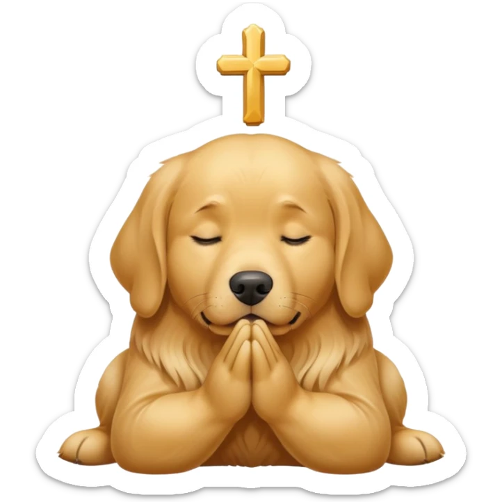 Dog praying  sticker