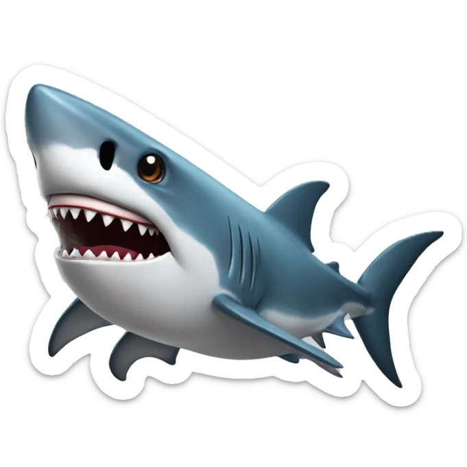 Shark with a top hat sticker