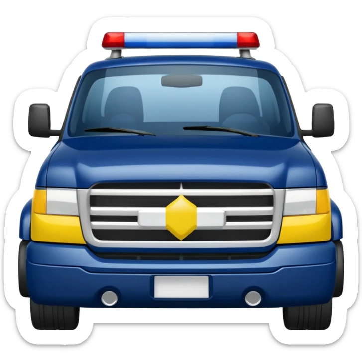Police Pickup Truck with Body Color Is Navy, White And Lemon Yellow With number Is 02 With sticker