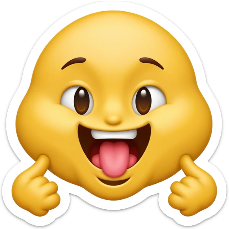 emoji shaking head side to side and shaking tongue side to side out of its mouth sticker