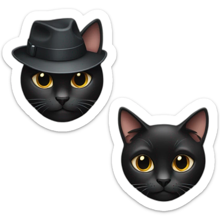 A duo consisting of a black cat who is a detective and a tabby cat who is a detective sticker