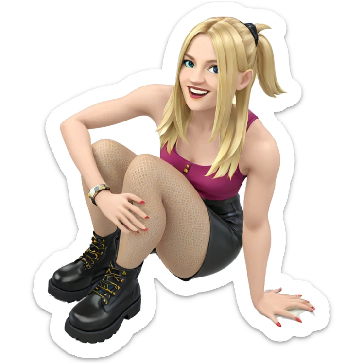 blonde girl in stylish outfit sticker