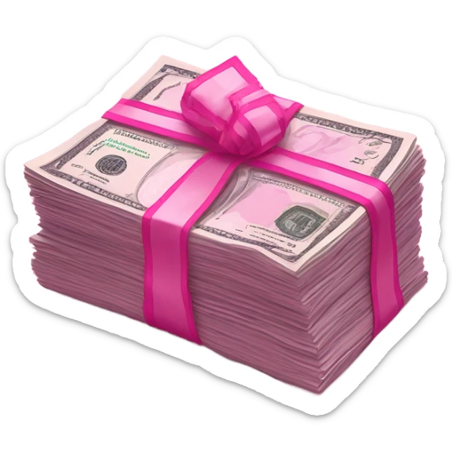 pink money sticker