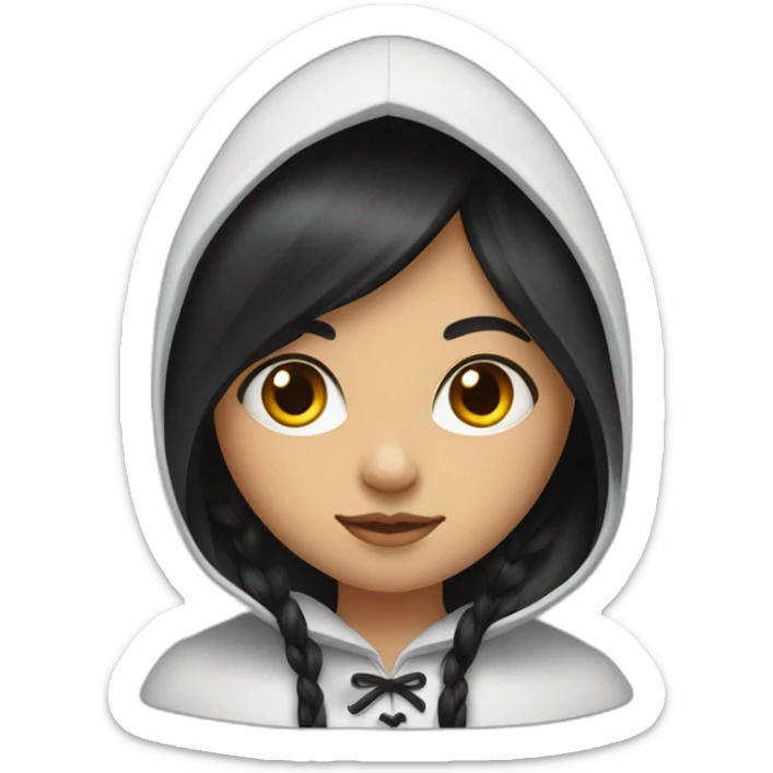 red-ridding-hood-long-straight-black-hair-with-white-streak-hair sticker