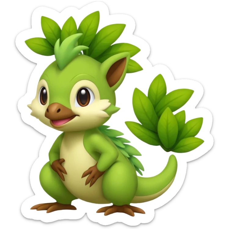 Fey Toony Sprigatito-Grookey-Grovyle-Shaymin-fusion-hybrid sticker