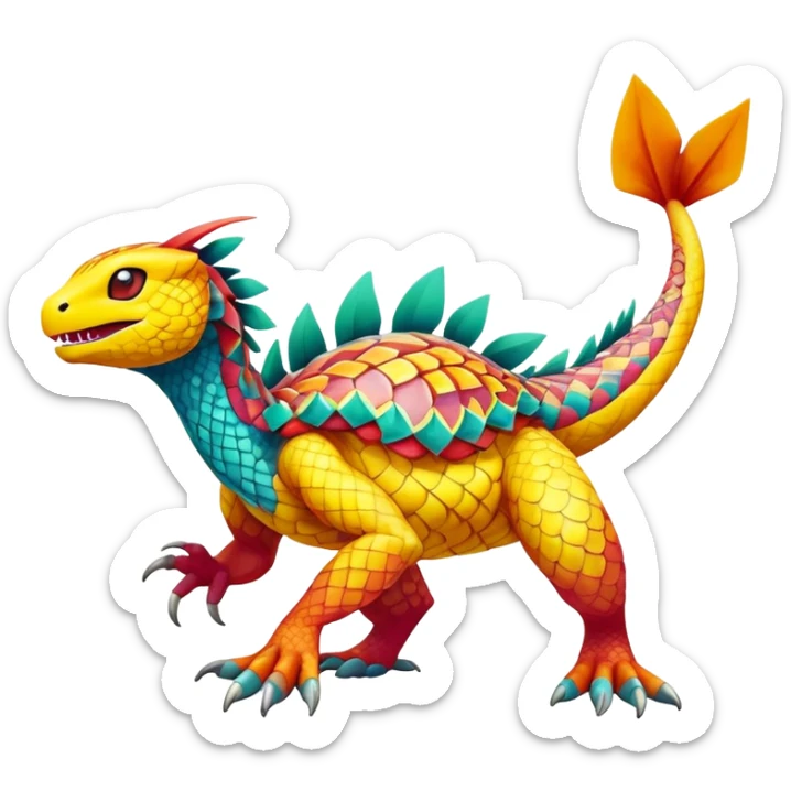 Colorful Exotic Pokémon-Fakémon-hybrid-creature (full body) sticker