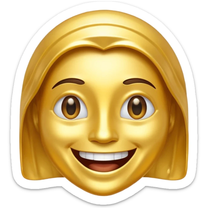 a golden vinyl, who is personified and is happy sticker