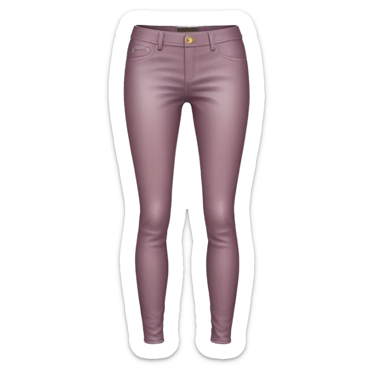 Realistic isolated pair of Light mauve fashion leather jegging pants. sticker