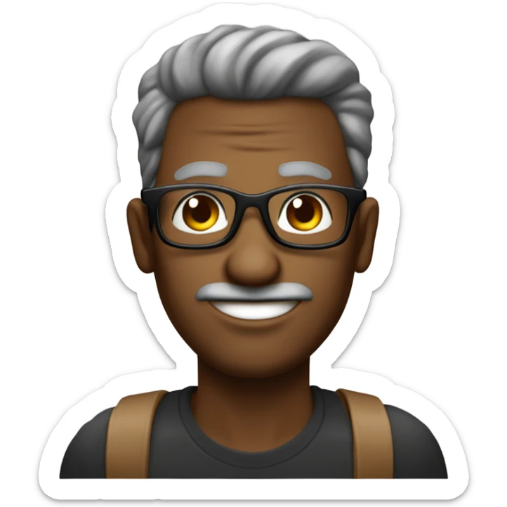 hombre de piel clara con el pelo tirado hacia adelante y con lentes ópticos negros y con color de ojos cafe sticker