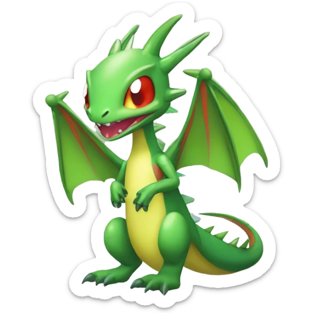 Full body sharp edgy shiny punk colorful Fairy-Flygon-Scyther-grovyle sticker
