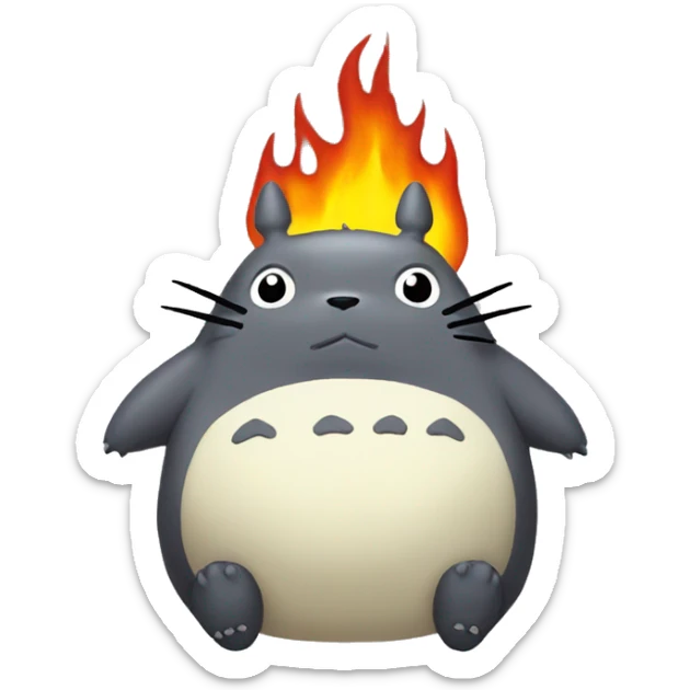 Totoro flame sticker