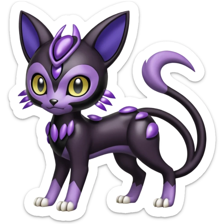 Meloetta-Noibat-Gatomon-Liepard-Pokémon-Digimon-Fakémon-fusion-hybrid-creature sticker