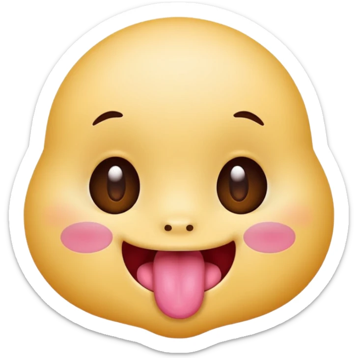 tongue out emoji kawaii face cute face :3 tongue out silly and fun adorable emoji sticker
